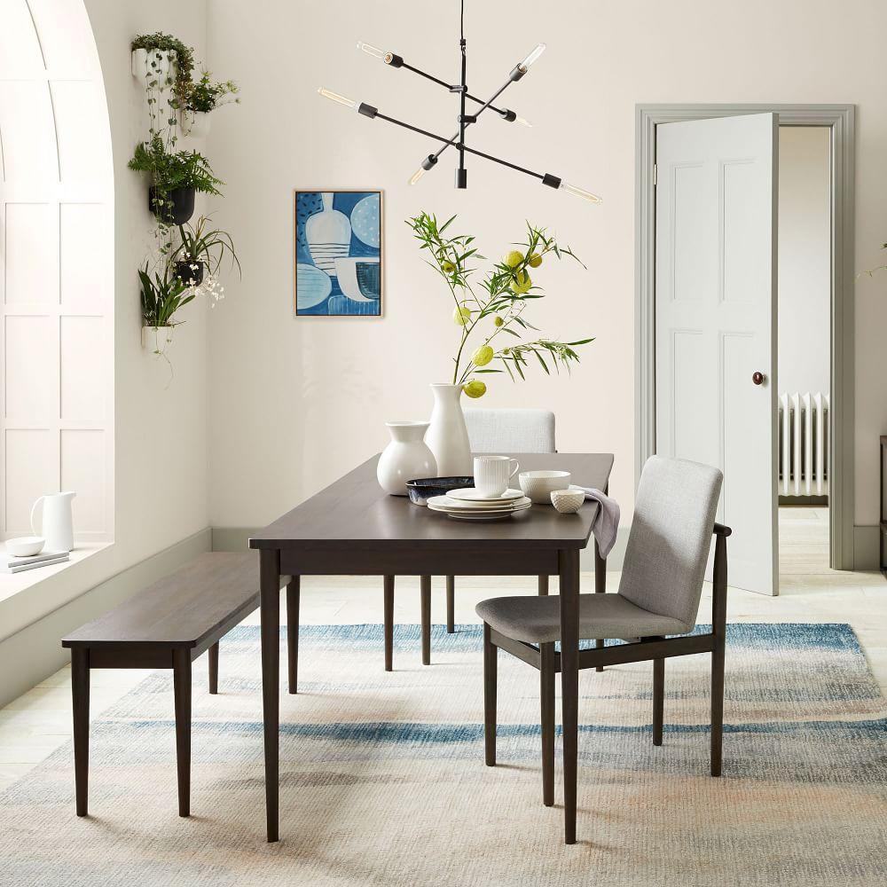 Modern Farmhouse Dining Bench Dark Mineral west elm United Kingdom